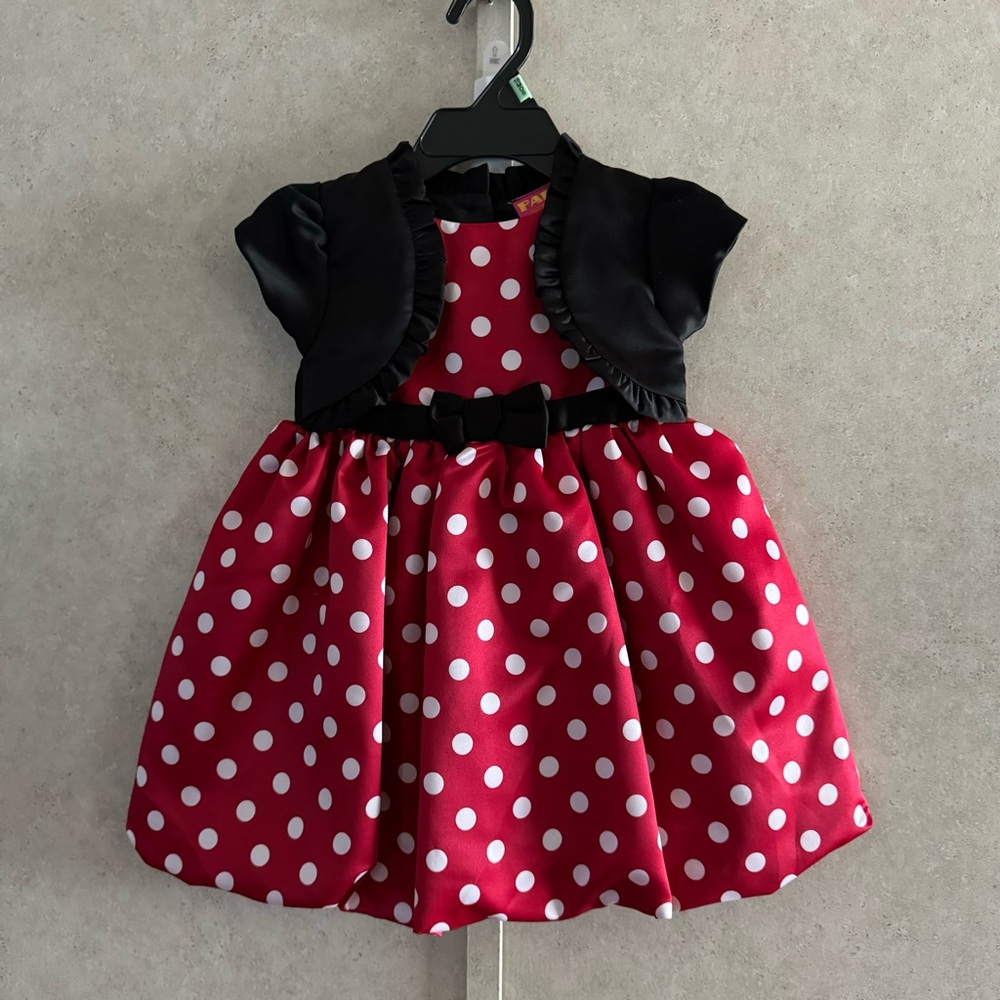 New Red and black girls dress size 18M